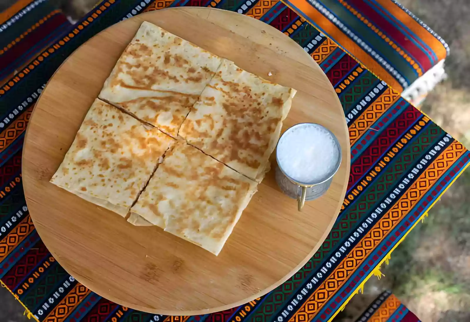 Freshly baked Gözleme flatbread in Antalya